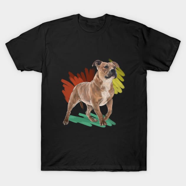 The Staffordshire Bull Terrier T-Shirt by Elspeth Rose Design